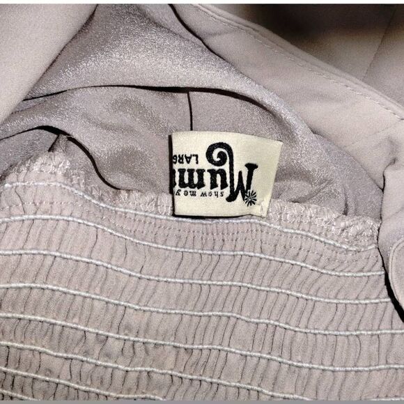 MuMu Womens‎ June Maxi Dress Size Large Beige Chiffon Princess core Wedding Prom - Picture 7 of 14